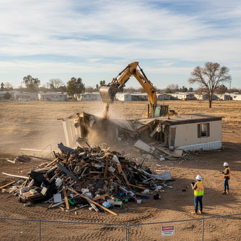 Double Wide Demolition in Houston, TX
