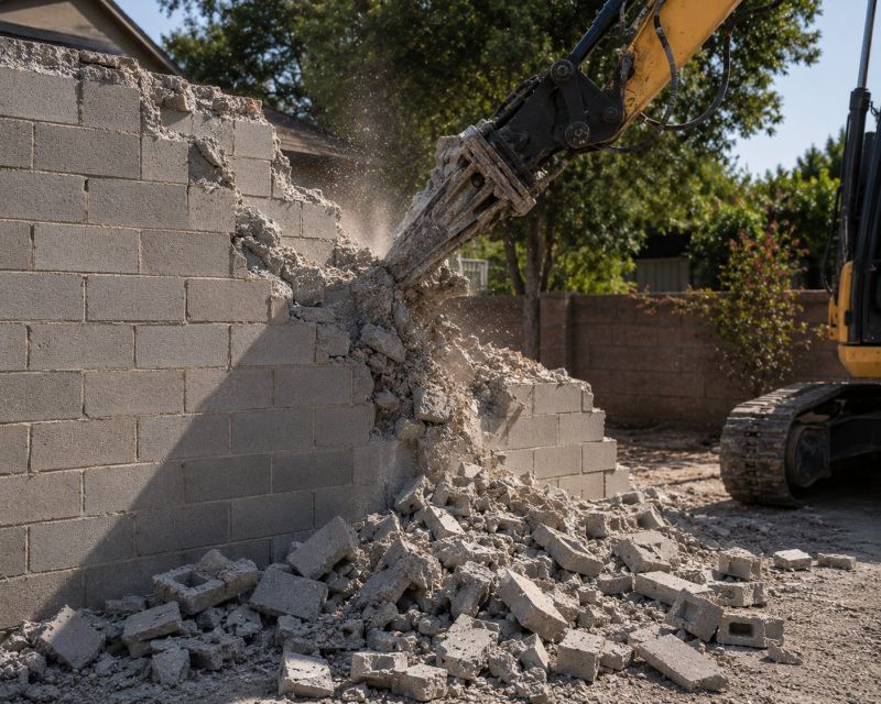 Retaining Wall Demolition in Sacramento, CA